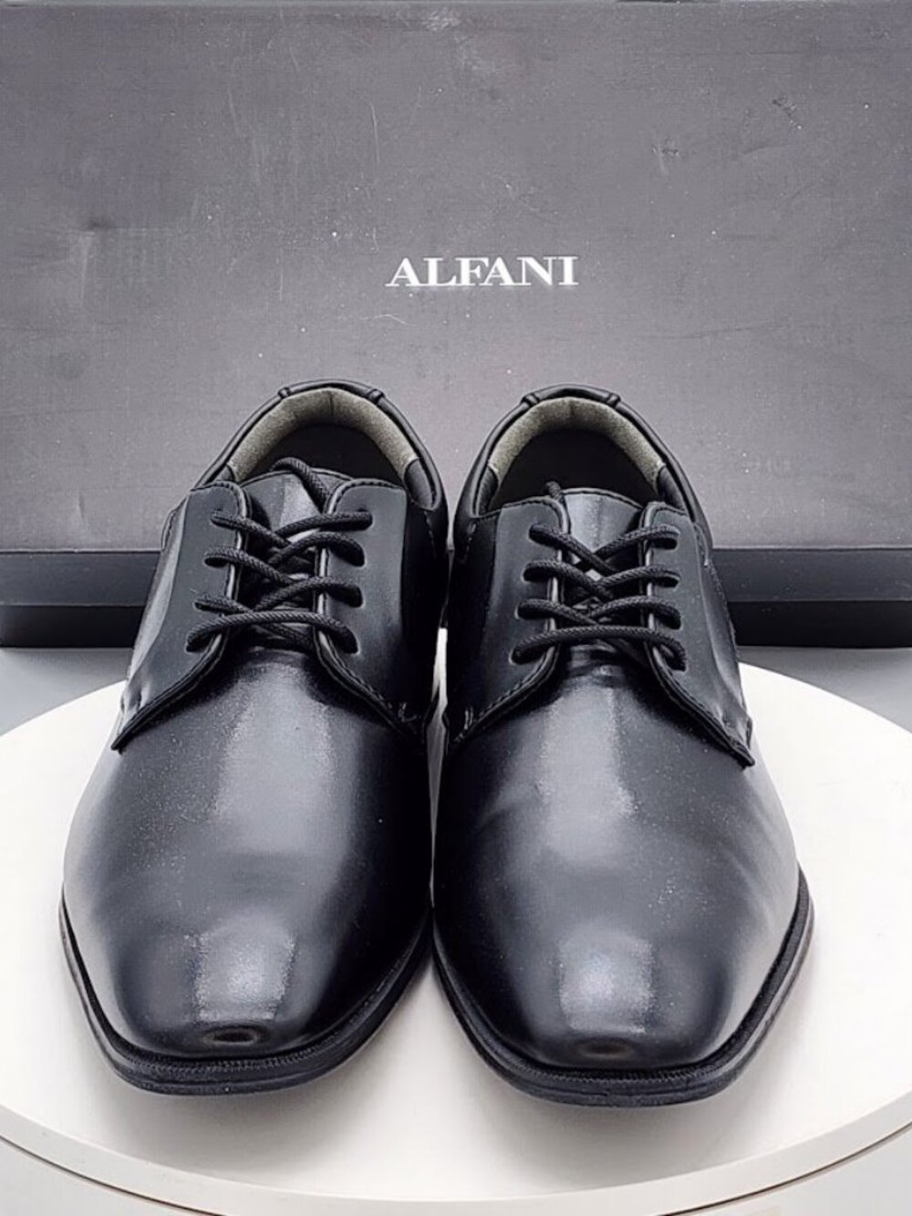 Alfani Andrew Black Plain Toe Derby Dress Shoes Men’s Size 11.5 M New - Picture 8 of 11